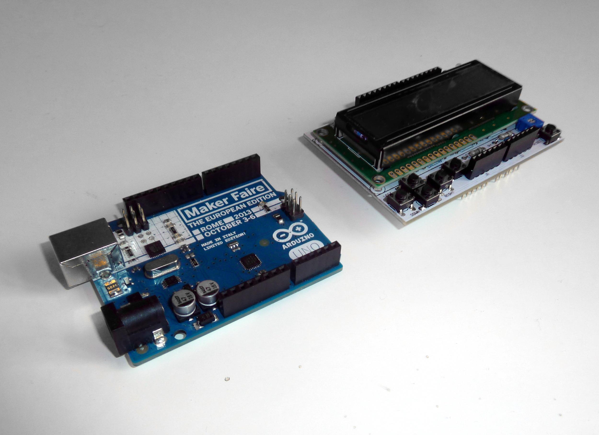 Arduino og LCD-shield.Foto: Øyvind N. Dahl