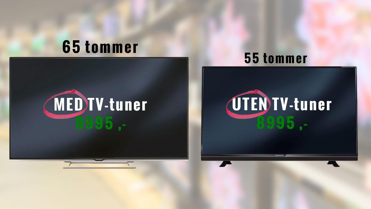 Sparer du egentlig penger på å kjøpe en TV uten tuner?