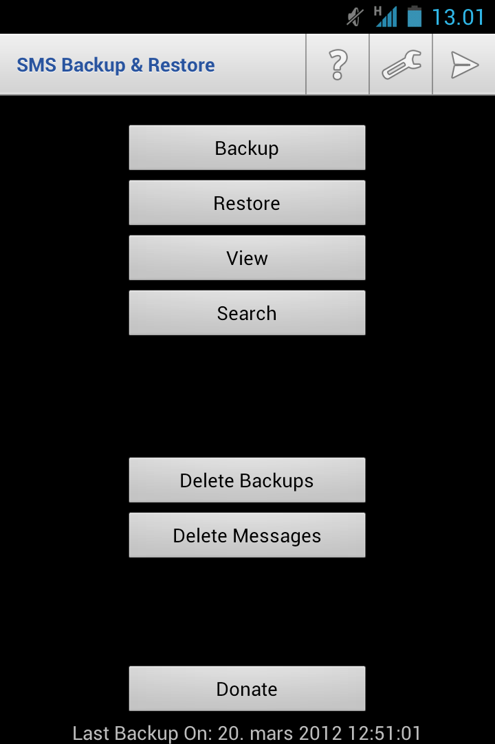 SMS Backup & Restore har et enkelt brukergrensesnitt, men appen gjør det den skal gjøre på en god måte.