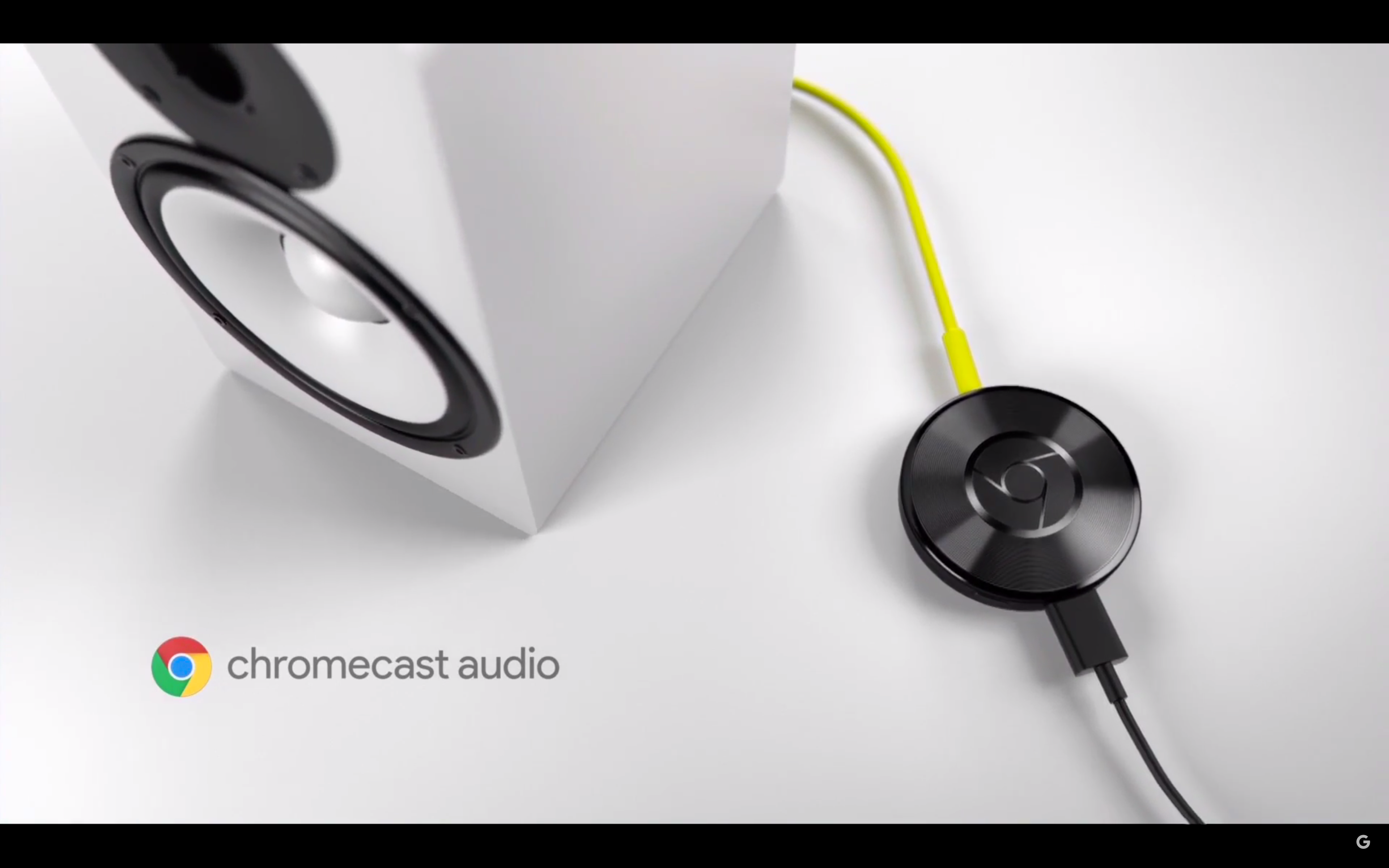 Chromecast Audio er en egen musikkdings som kan plugges inn i lydanlegget ditt. Foto: Skjermdump/Google