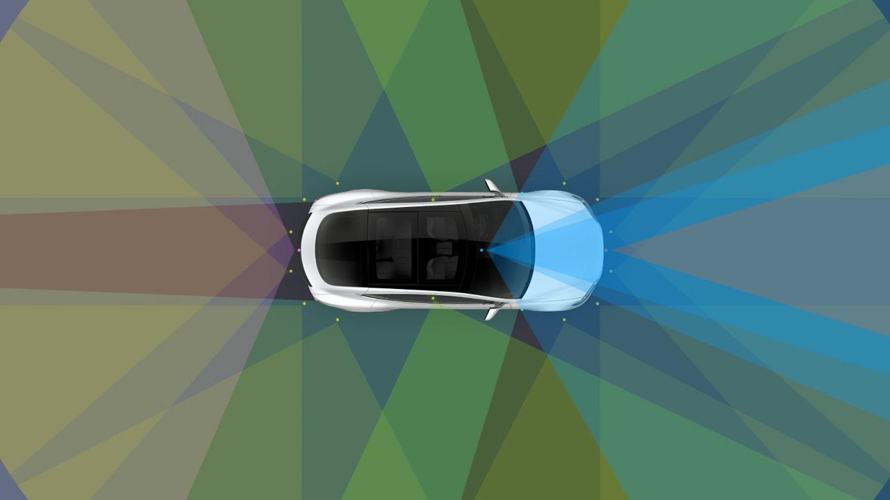 Kameraer rundt hele bilen vil gjøre Teslaer helt selvkjørende i framtiden, hevder Tesla selv. Bilde: Tesla