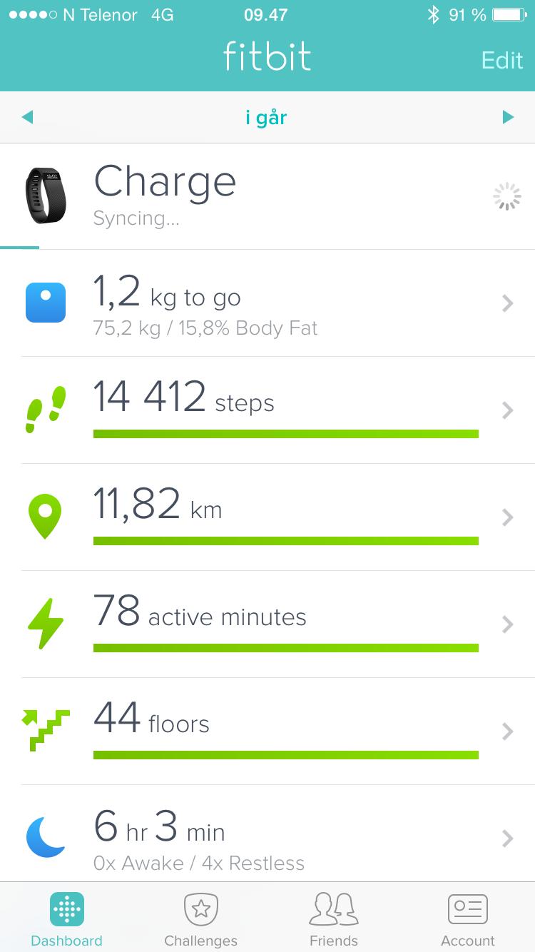 Fitbit-appen for iPhone.