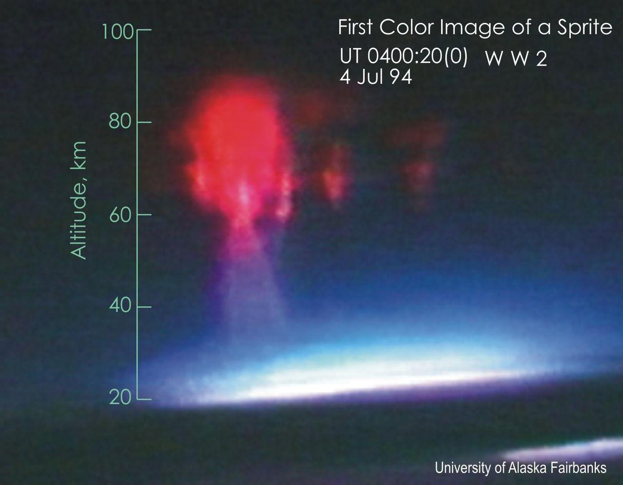 Det første fargebildet av en lysånd fotografert fra fly. Foto: Eastview
