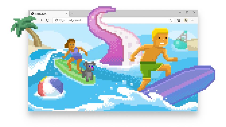 Microsoft Edge lar deg spille surfespill hvis nettet går ned