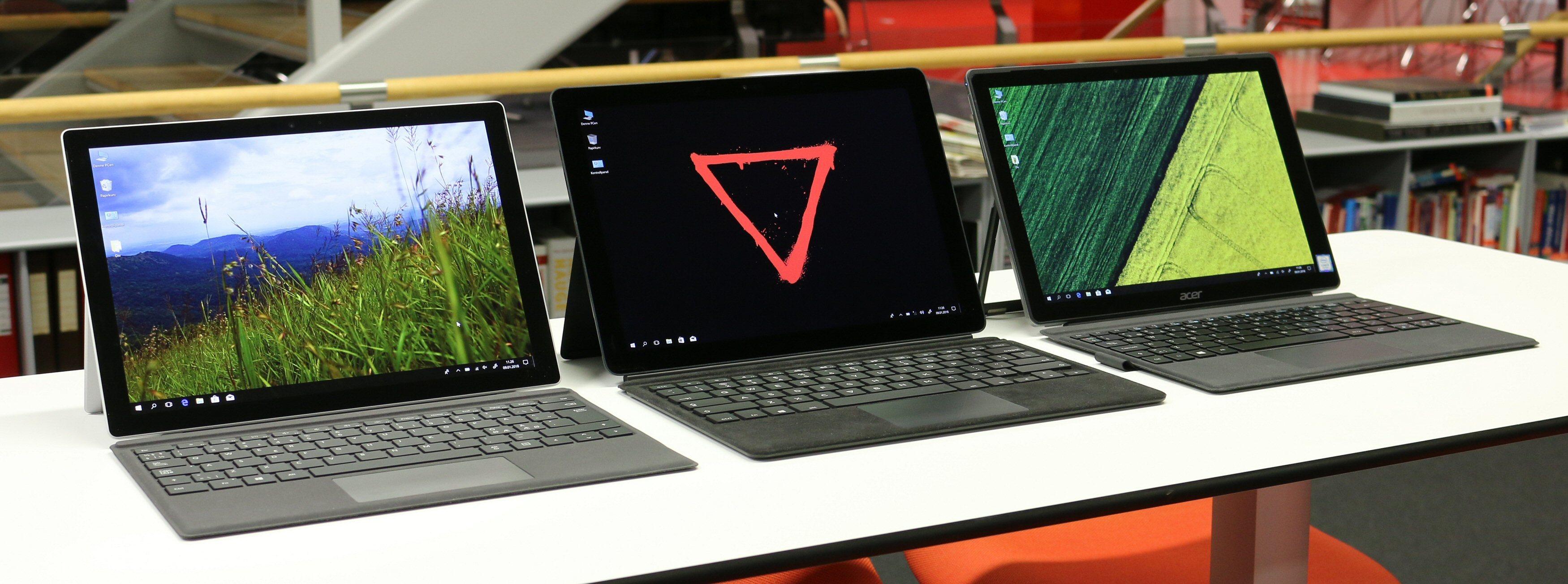 Fra venstre: Microsoft Surface Pro, Eve-Tech Eve V og Acer Switch 5. Bilde: Vegar Jansen, Tek.no