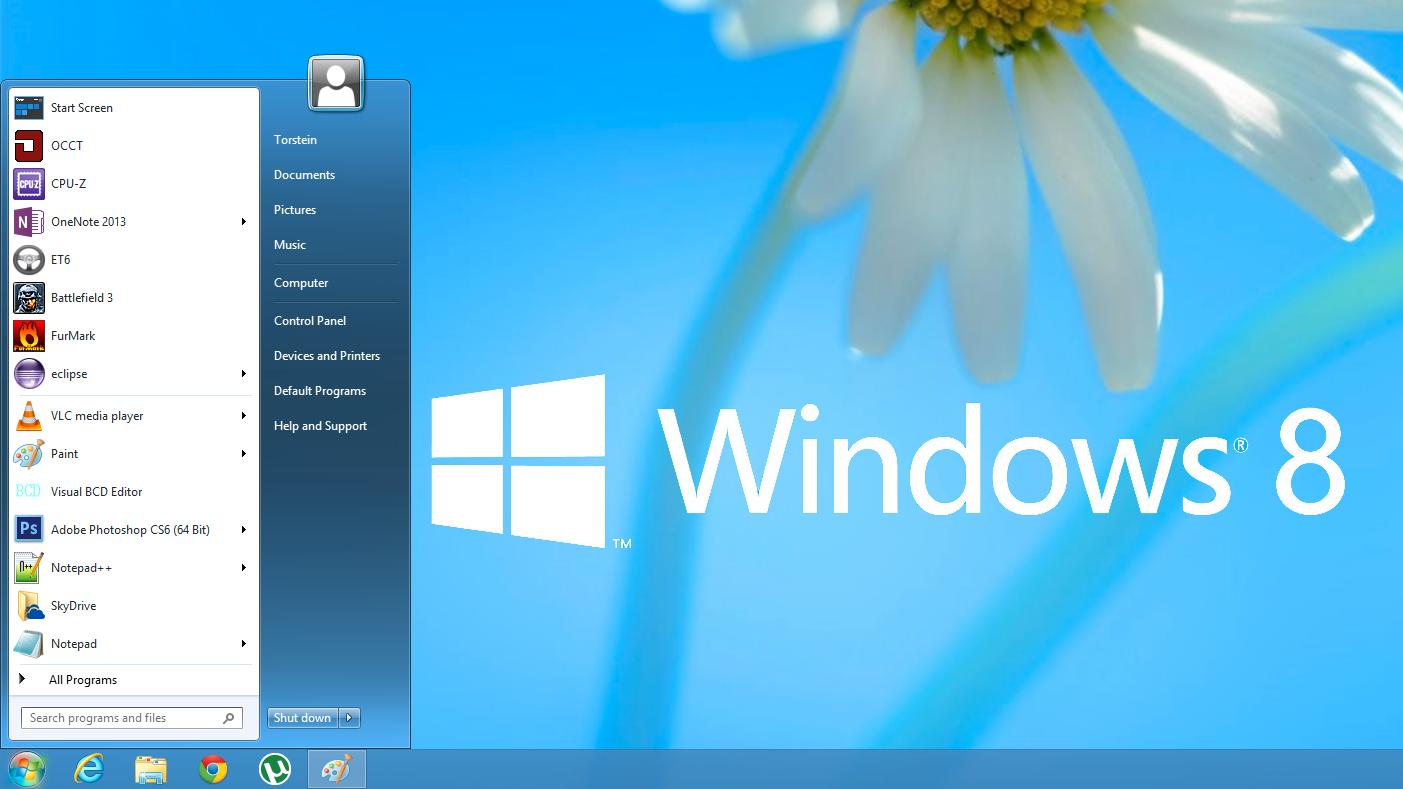Fem startmenyer til Windows 8