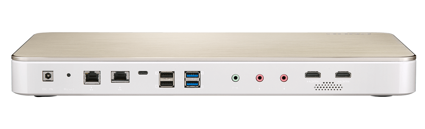 Med USB-porter og utganger for lyd og bilde kan Qnap HS-453DX kobles rett til en TV og fungere som en PC eller mediesenter.