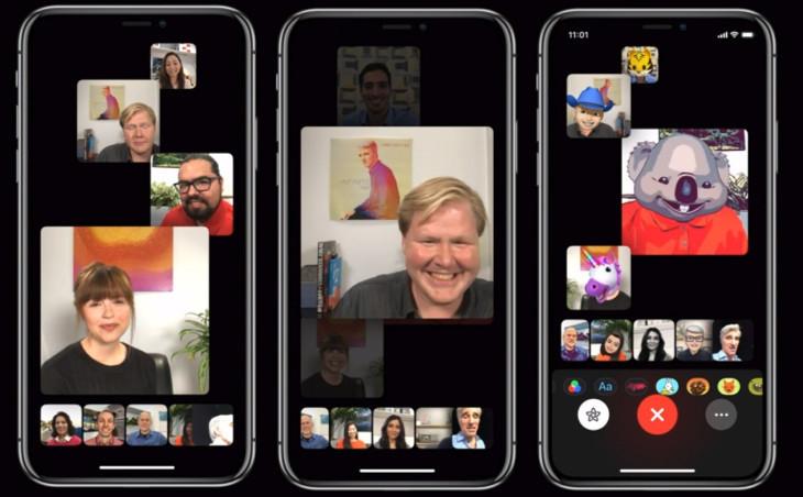 Gruppesamtaler i FaceTime lot opptil 32 personer snakke sammen samtidig. Videovinduene justerte størrelse automatisk basert på hvem som snakket.