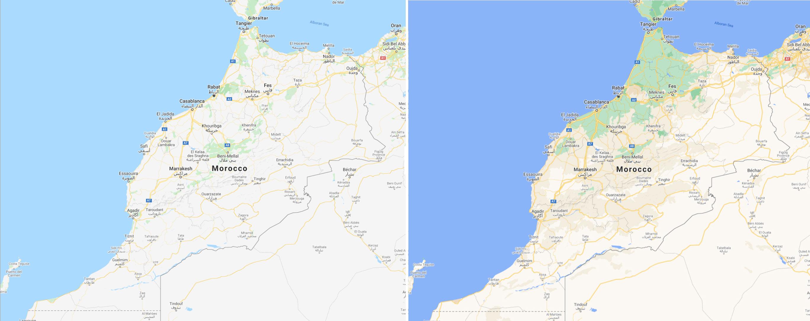 Marokko før og etter.