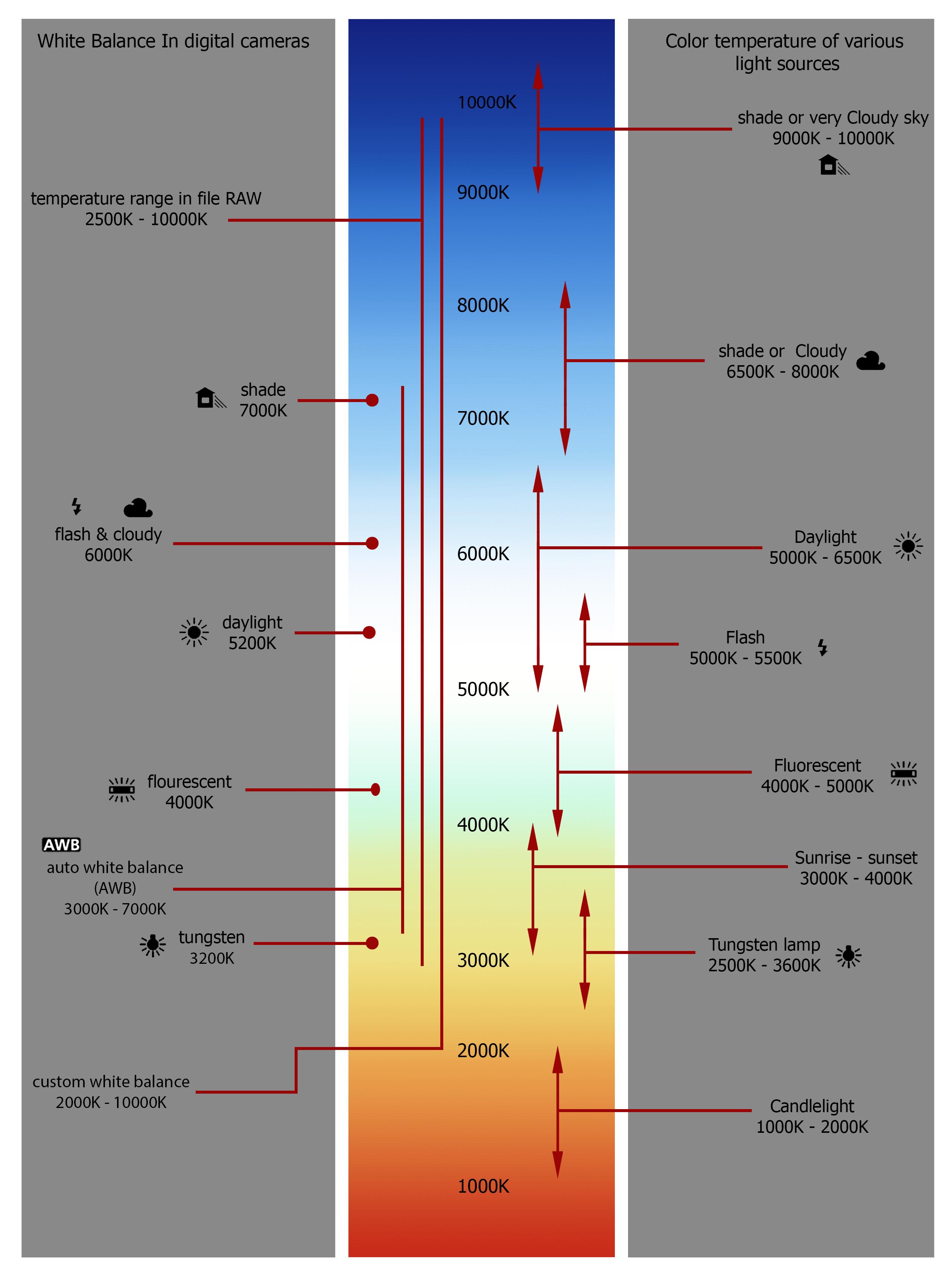 Hvitbalanse og fargetemperatur. (Grafikk: Sompoch Tangthai, Shutterstock)