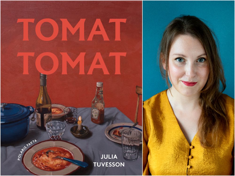 Julia med sin kokbok Tomat tomat.