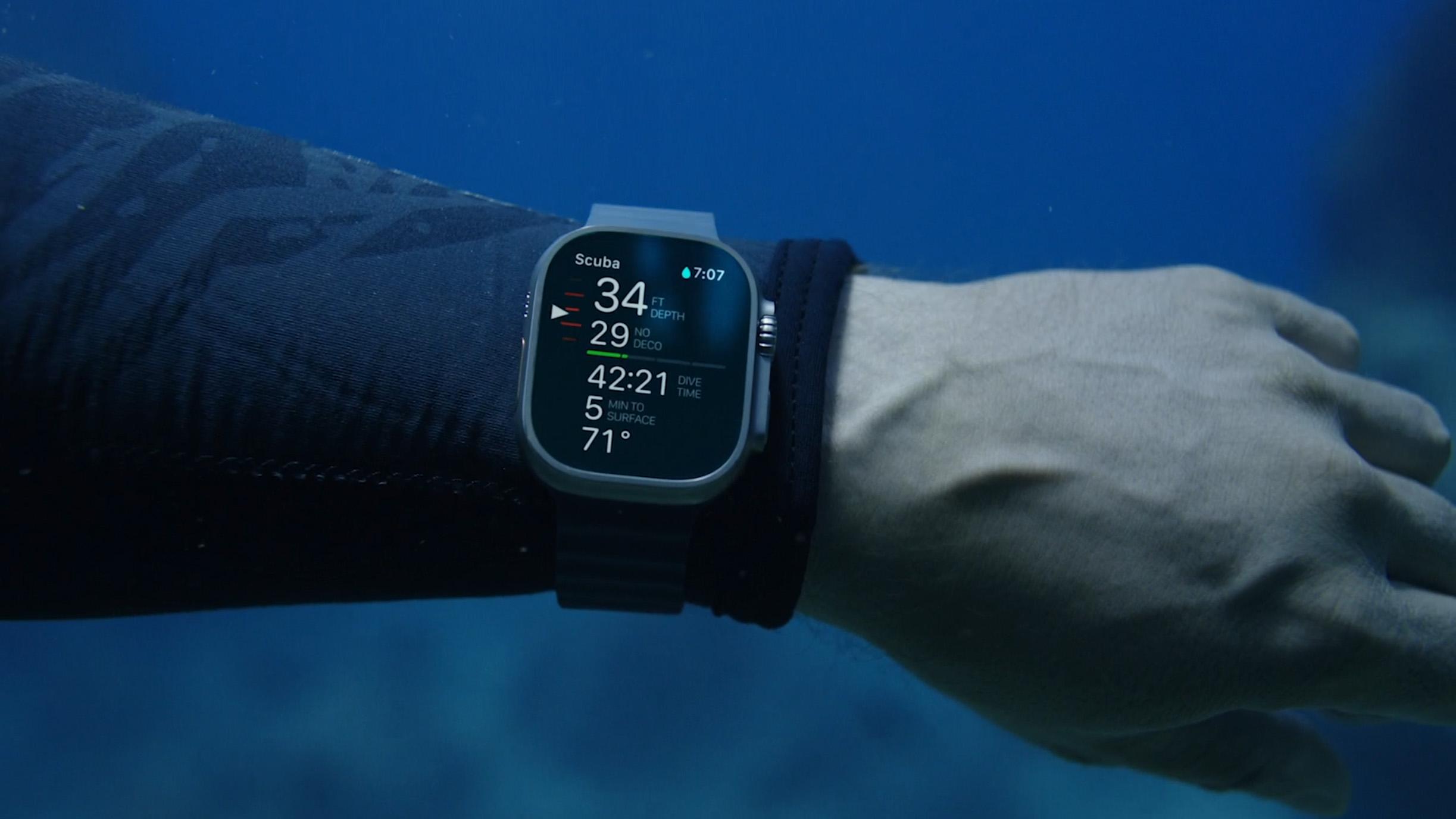 Storsatsing på dykking med nye Apple Watch Ultra.