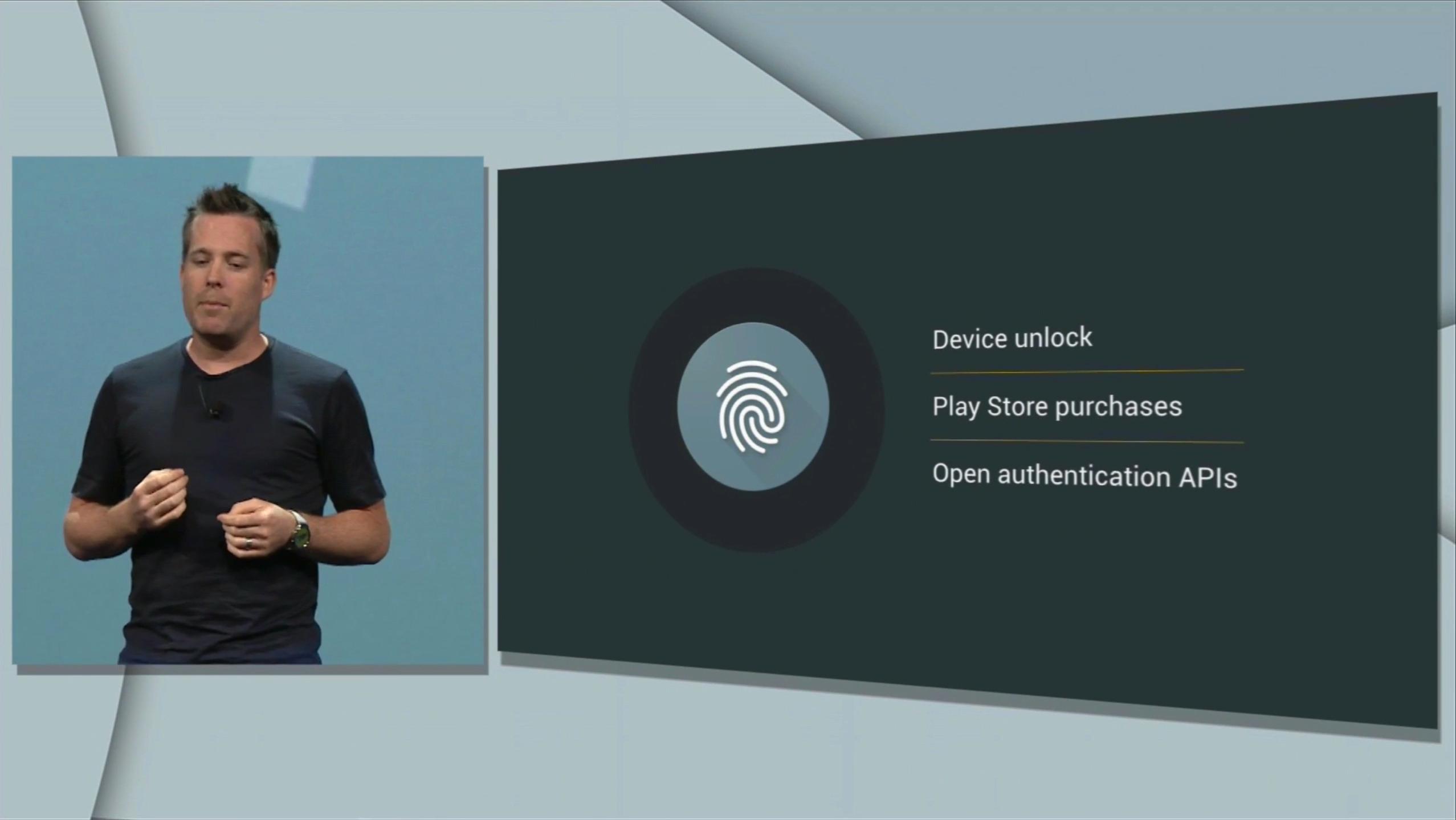 Fingeravtrykk blir standardisert som sikkerhet i Android M. Foto: Skjermdump, Youtube/Google