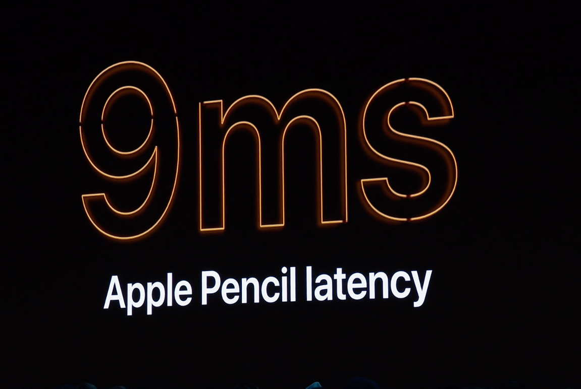 Etterslepet på Apple Pencil er redusert fra 20 millisekunder til bare 9.