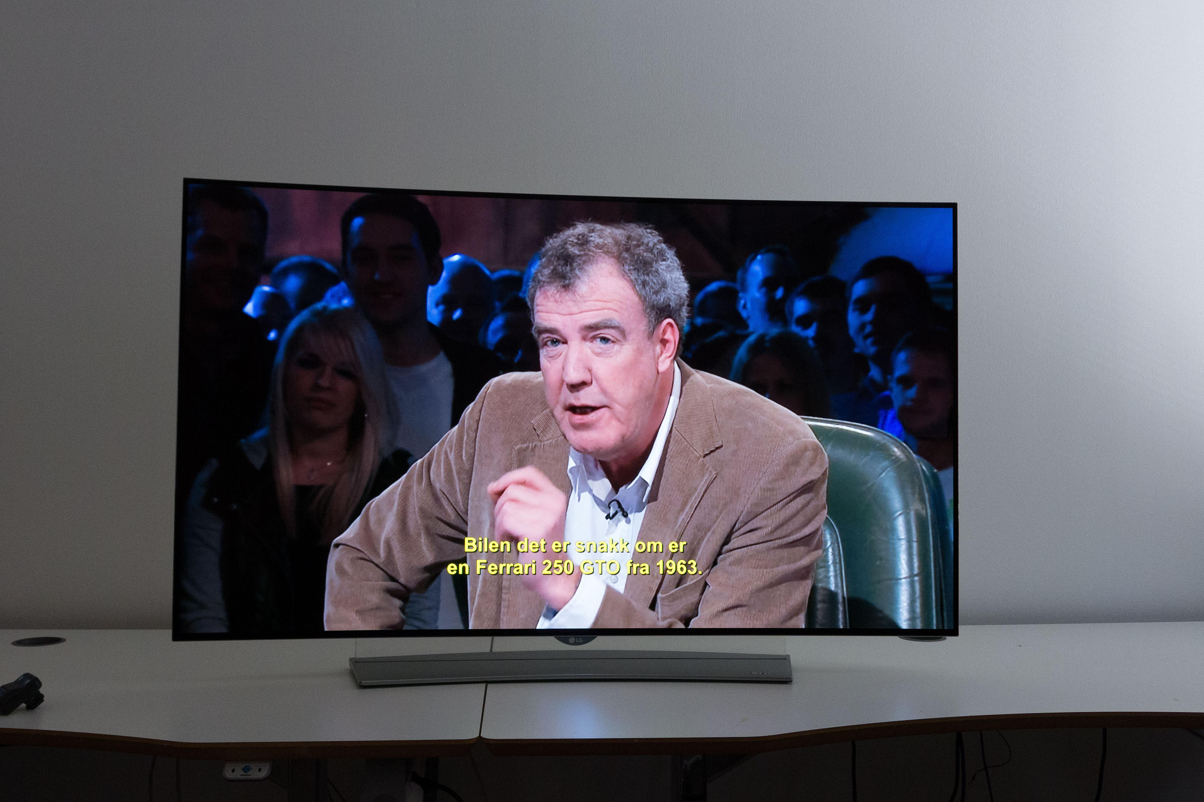 TV-en oppskalerer bra. Selv Clarkson ser skarp ut. Foto: Ole Henrik Johansen / Tek.no