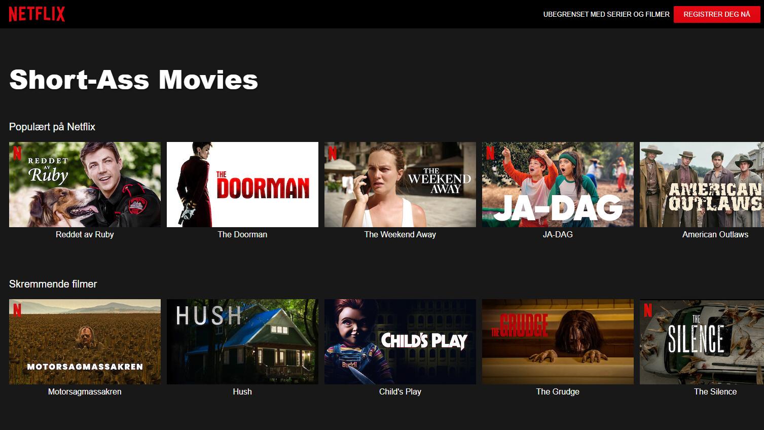 Netflix får kategori for filmer du har tid til