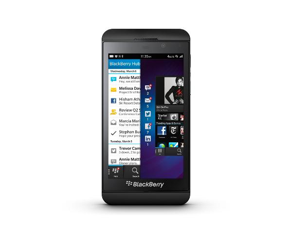 Prisene er på vei til bunns for BlackBerry Z10 i USA.Foto: BlackBerry