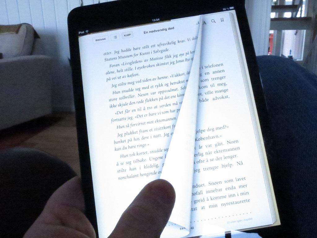 iPad mini er ypperlig for e-bøker.Foto: Espen Irwing Swang, Amobil.no