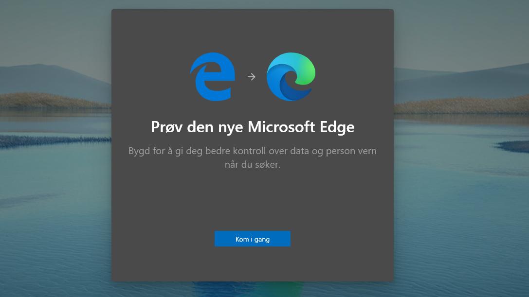 Om du har Edge-ikonet til venstre betyr det at du ikke har fått den nye Edge-nettleseren ennå.