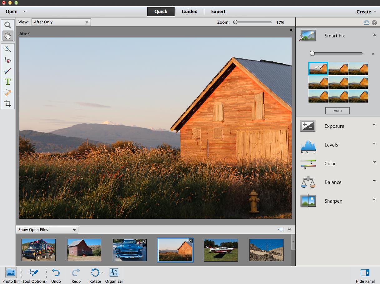 Smartfix-funksjonen i Photoshop Elements 11.Foto: Adobe