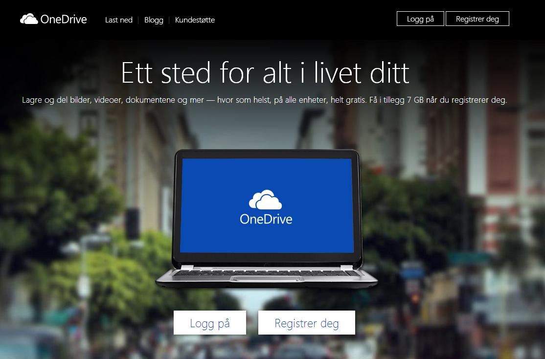 Microsoft har også en egen skytjeneste, OneDrive.Foto: Skjermdump: Microsoft OneDrive