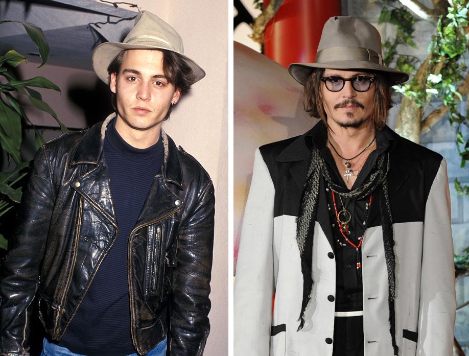 SÆREGEN STIL: Mange stjerner endrer stil i løpet av sine mange år i rampelyset, men Johnny Depp har vært trofast mot sin look flere tiår.