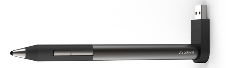 Dette er Adonit Jot 4. Ved siden av Wacoms produkter er den muligens den pennen som har bredest støtte i ulike apper.Foto: Adonit